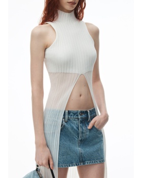 Slim temperament sexy dress knitted sleeveless sweater