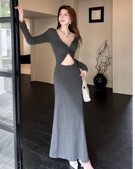 Autumn and winter bottoming dress long sleeve long dress