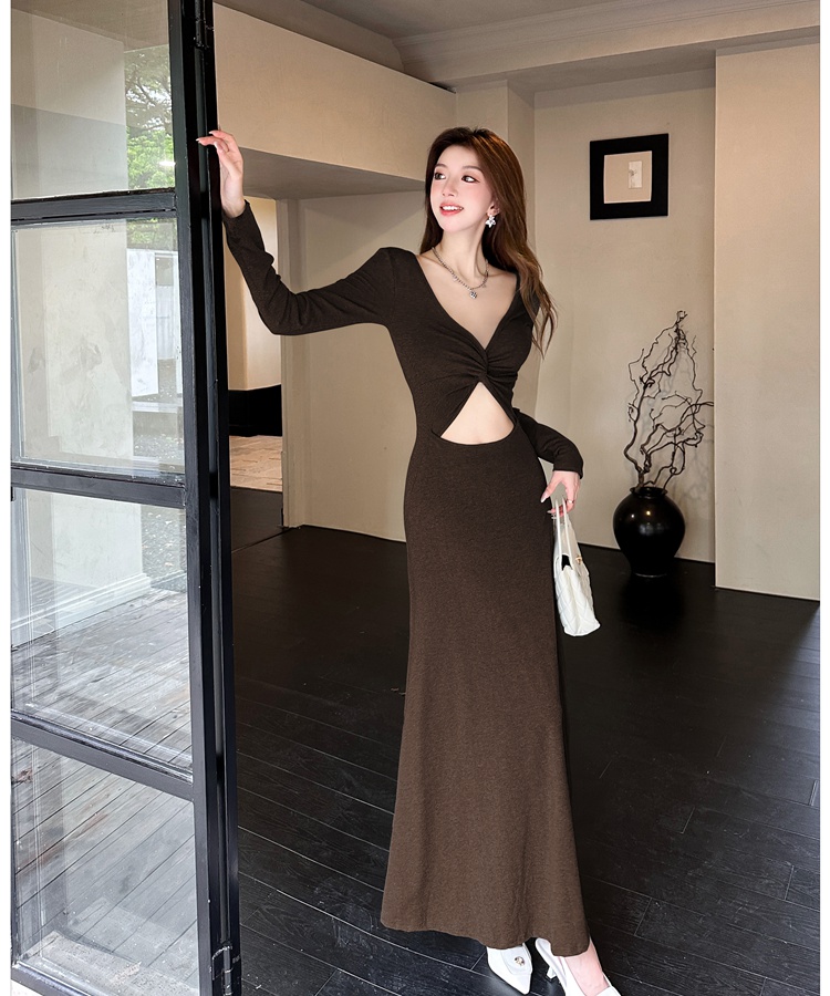 Autumn and winter bottoming dress long sleeve long dress