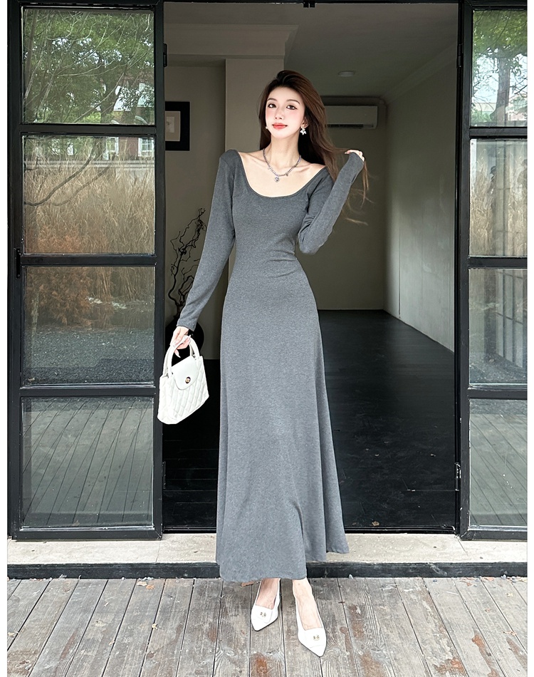 Autumn and winter bottoming dress long sleeve long dress