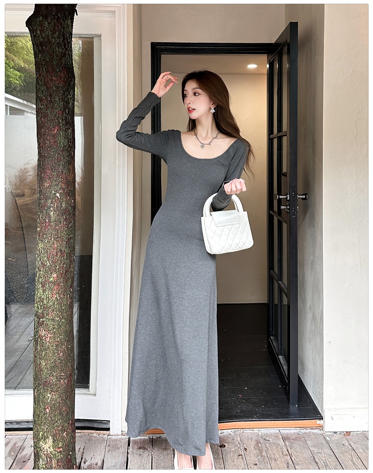 Autumn and winter bottoming dress long sleeve long dress