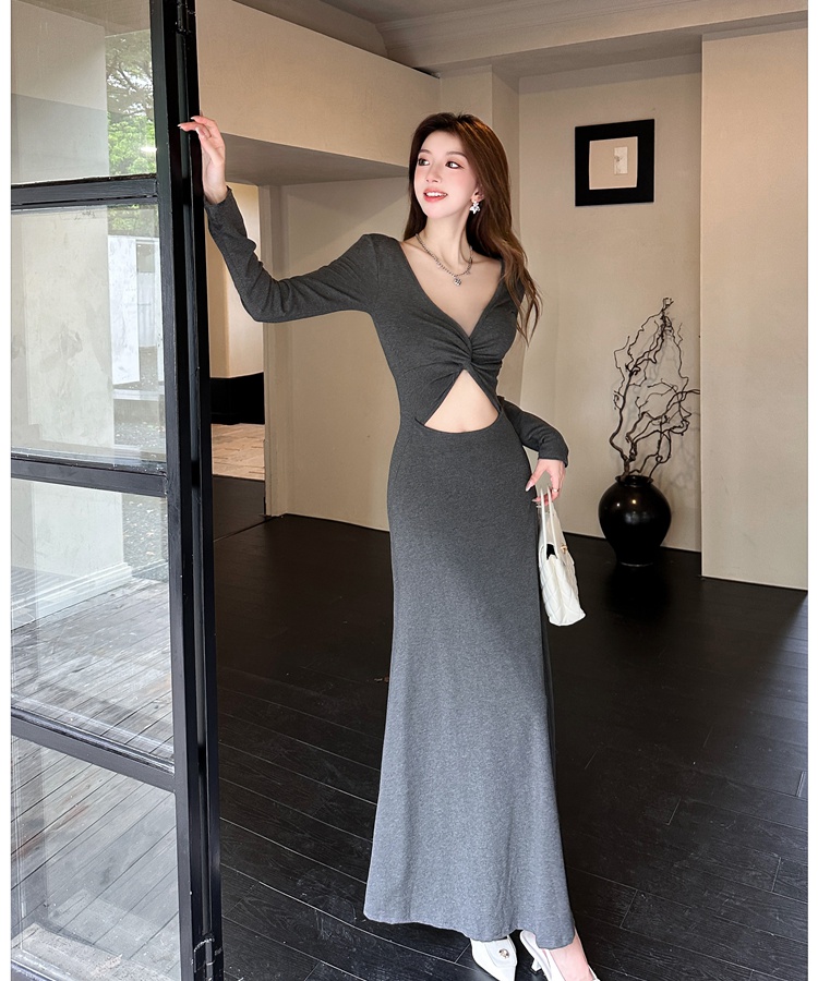 Autumn and winter bottoming dress long sleeve long dress