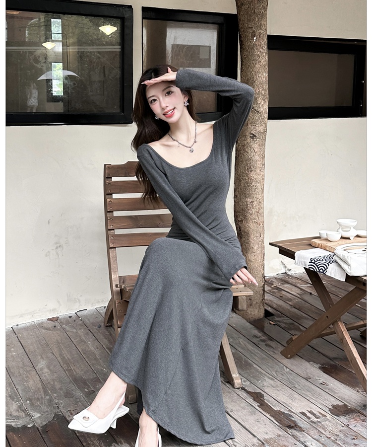 Autumn and winter bottoming dress long sleeve long dress