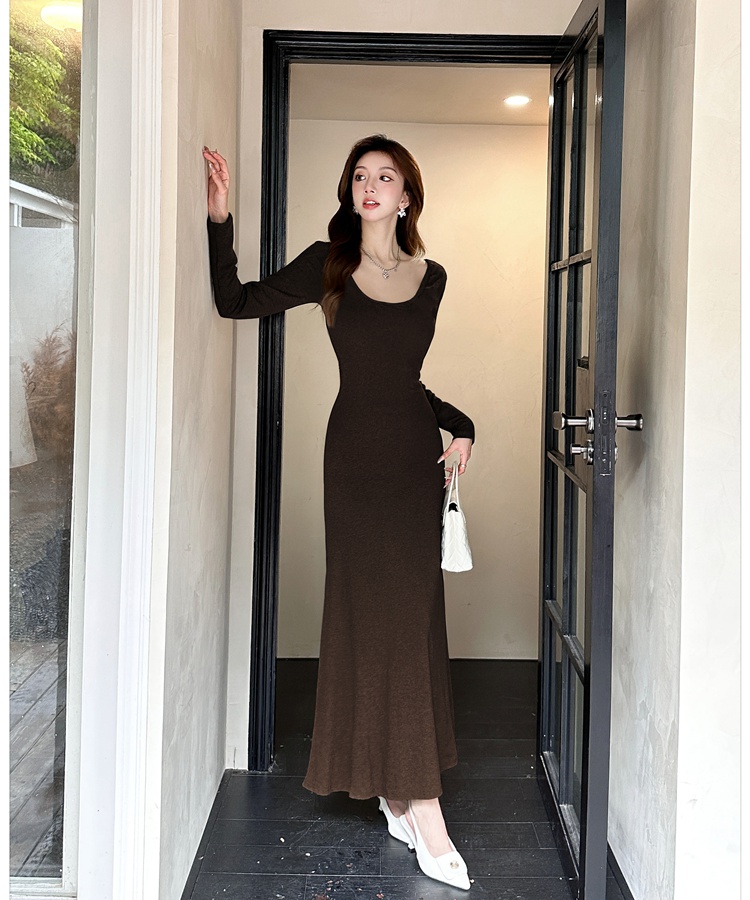 Autumn and winter bottoming dress long sleeve long dress