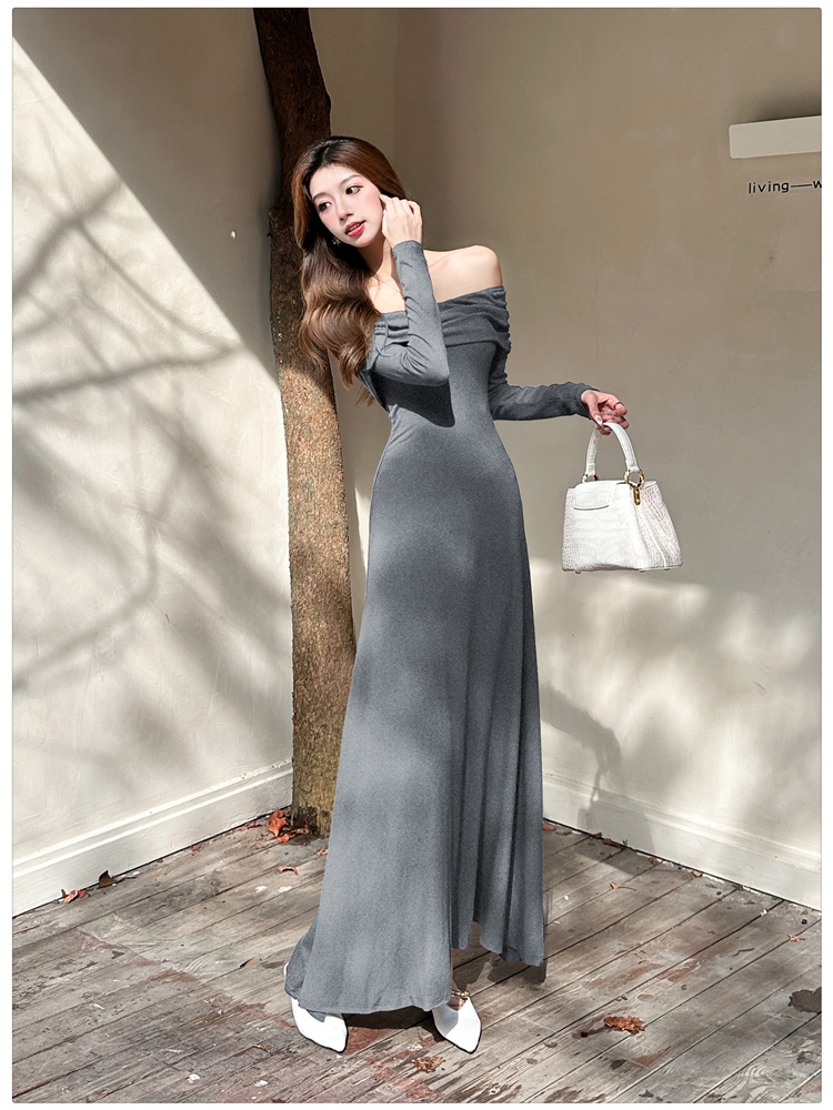 Temperament long dress long sleeve dress for women