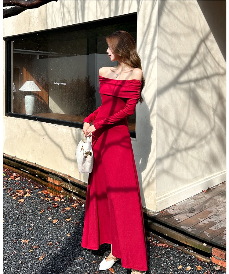 Temperament long dress long sleeve dress for women