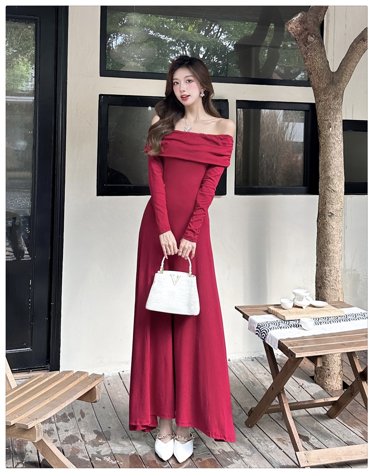 Temperament long dress long sleeve dress for women