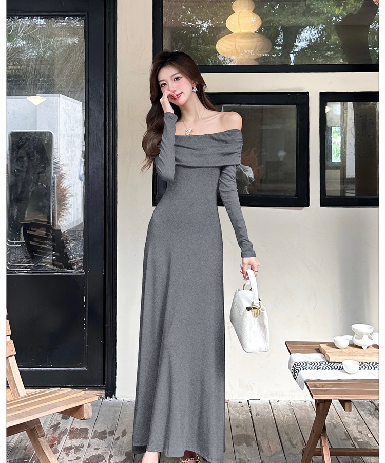 Temperament long dress long sleeve dress for women