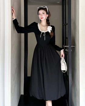 Black dress thick and disorderly long dress for women