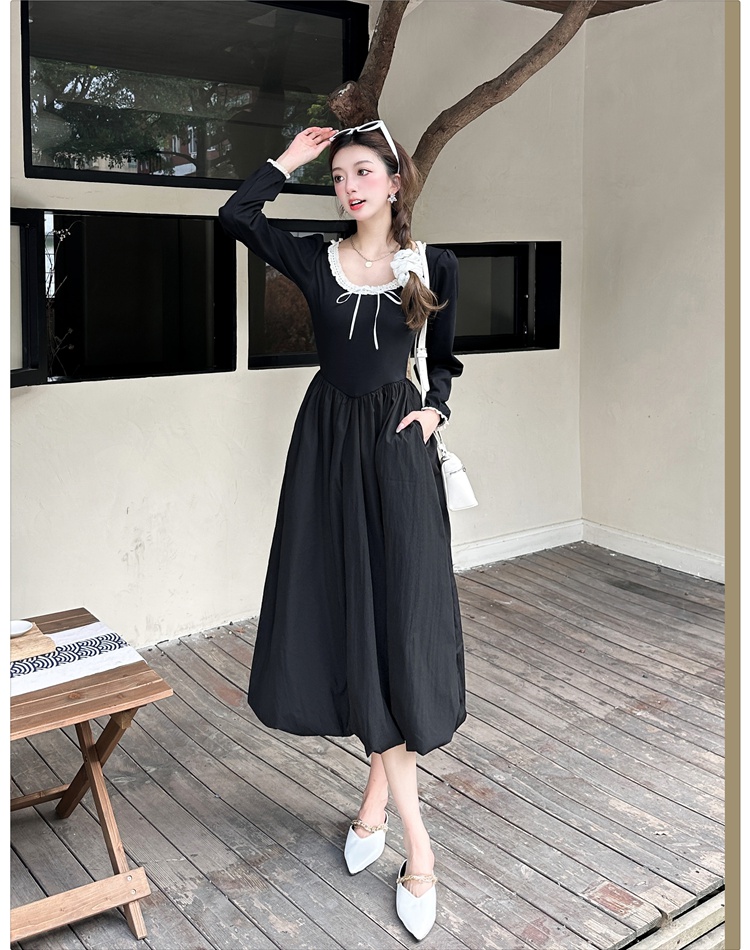 Black dress thick and disorderly long dress for women