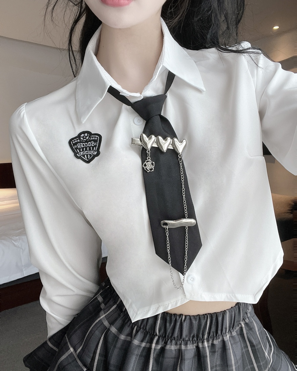 Slim shirt Western style uniform 2pcs set