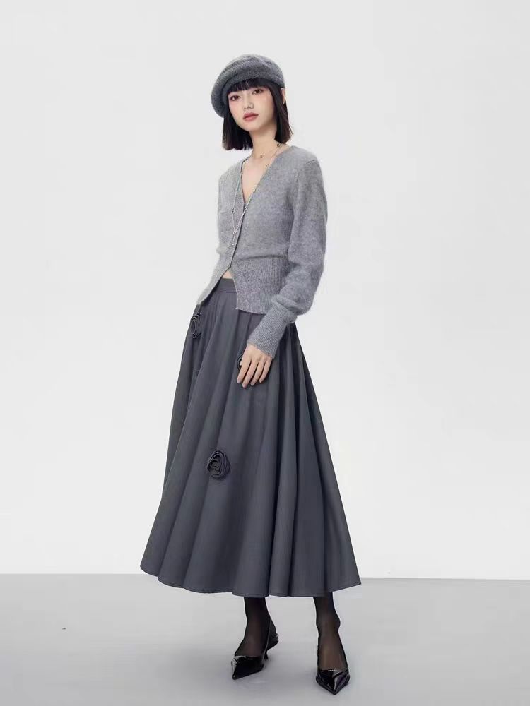 Autumn and winter stereoscopic skirt high waist short skirt