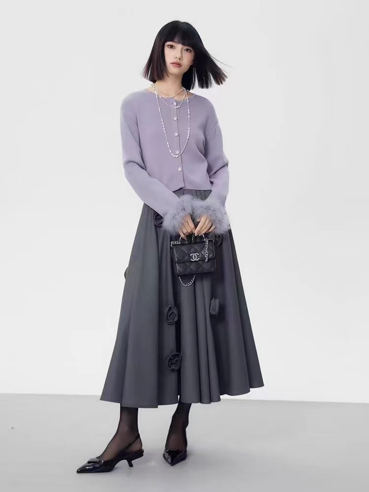 Autumn and winter stereoscopic skirt high waist short skirt