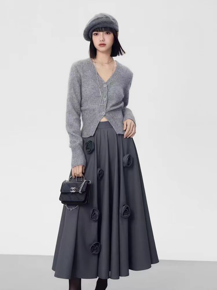 Autumn and winter stereoscopic skirt high waist short skirt