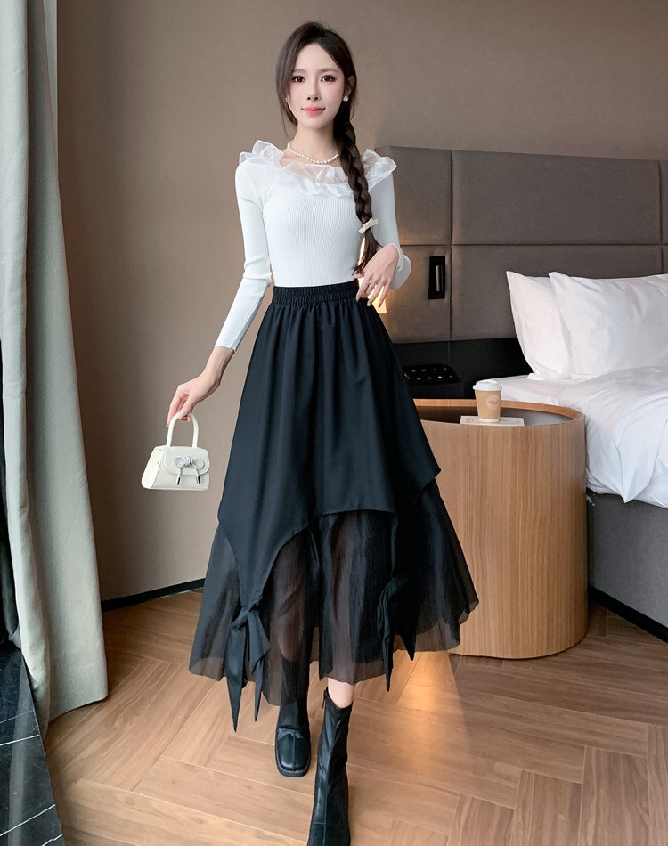 Splice simple niche gauze A-line skirt