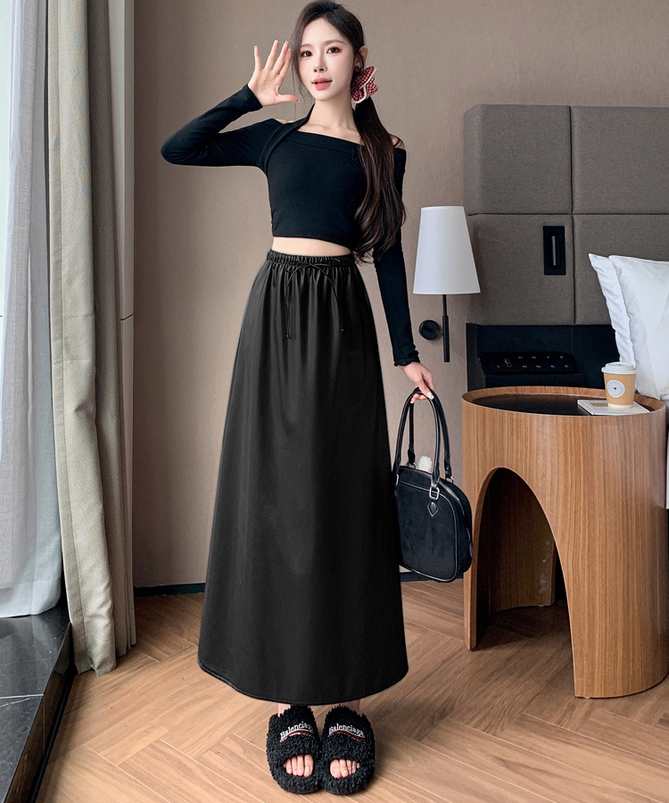 High waist skirt autumn and winter long skirt for women