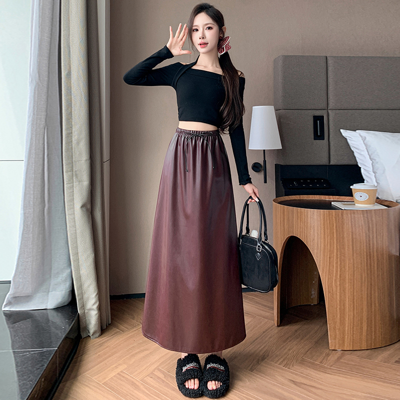 High waist skirt autumn and winter long skirt for women