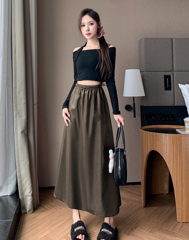 High waist skirt autumn and winter long skirt for women