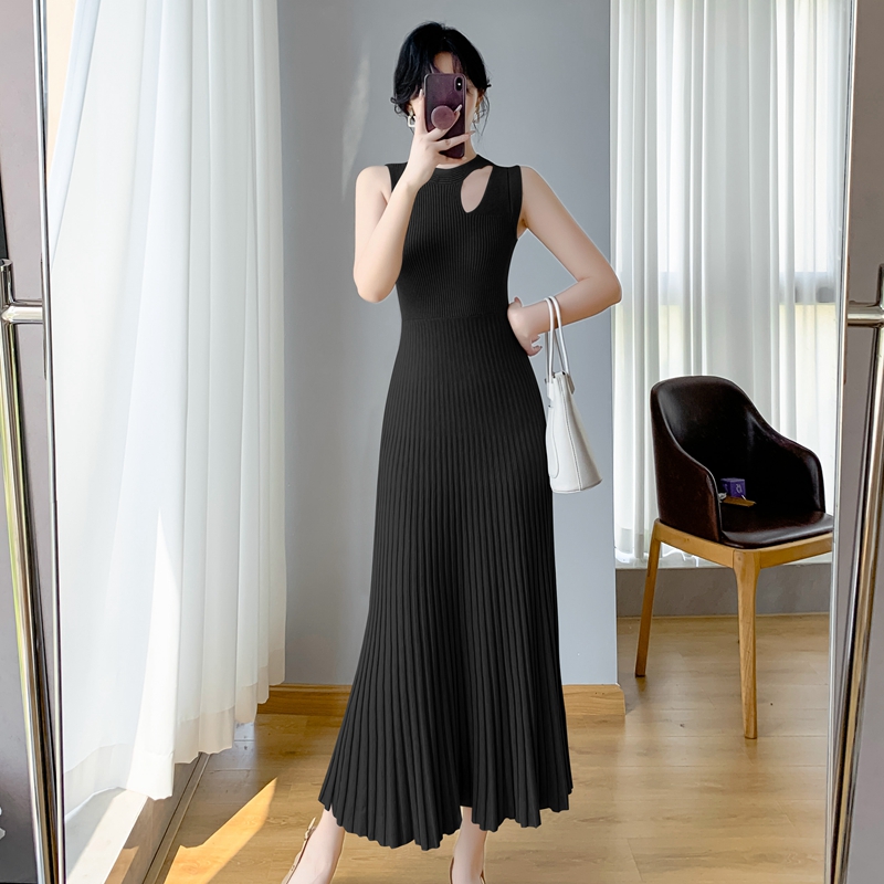 Sleeveless bottoming long dress autumn dress for women