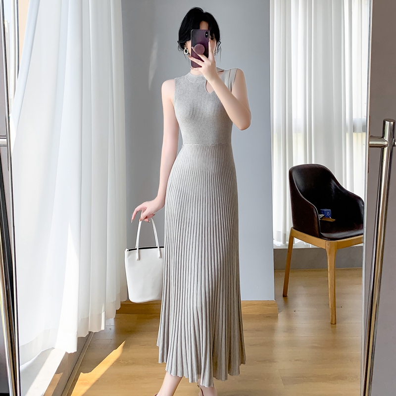 Sleeveless bottoming long dress autumn dress for women