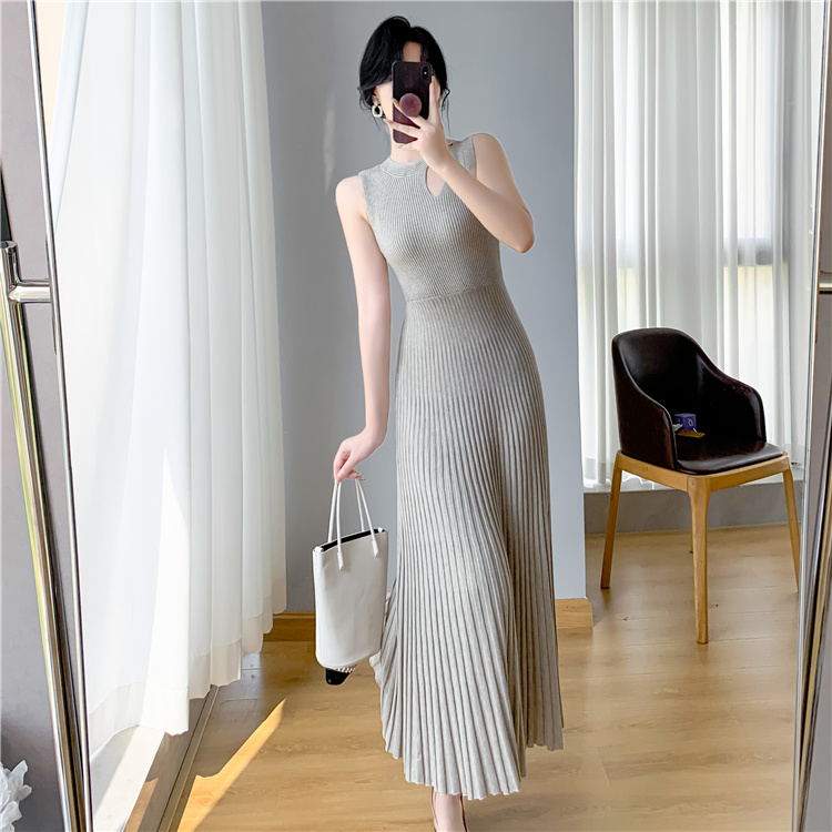 Sleeveless bottoming long dress autumn dress for women