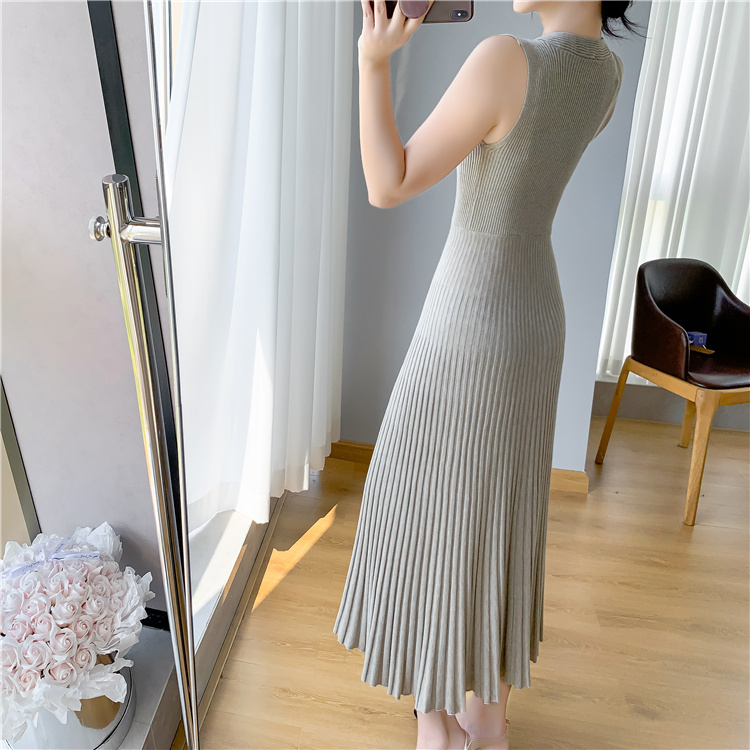 Sleeveless bottoming long dress autumn dress for women