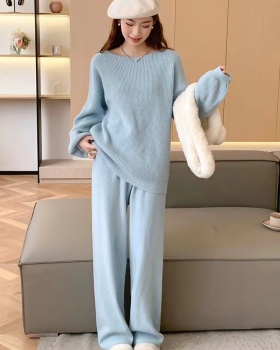 Temperament sweater Casual long pants 2pcs set