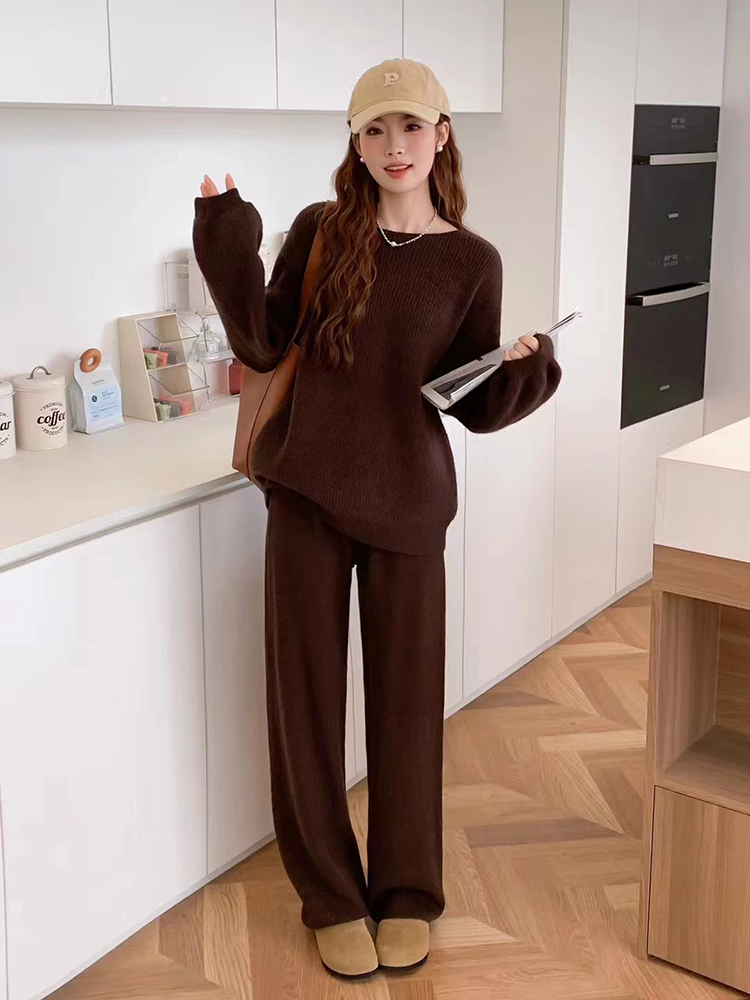 Temperament sweater Casual long pants 2pcs set