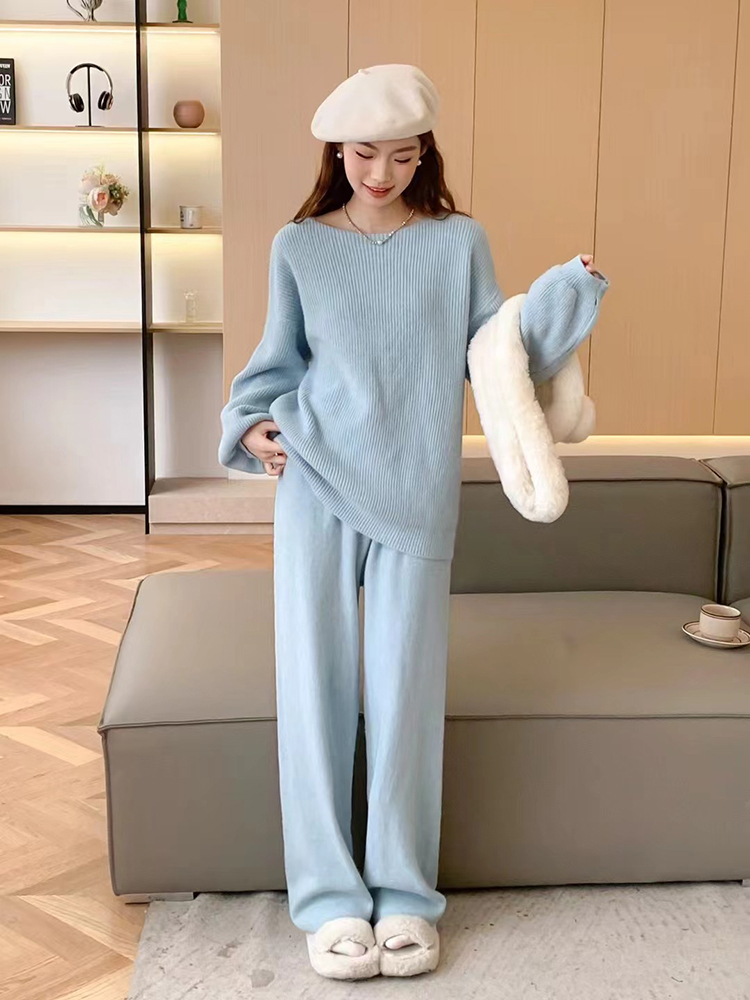 Temperament sweater Casual long pants 2pcs set