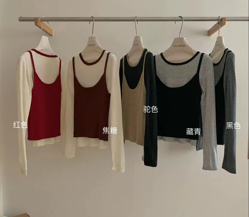 Bottoming thin sweater temperament vest a set