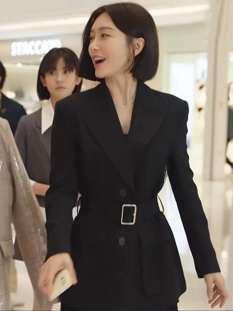  commuting business suit slim black coat for women