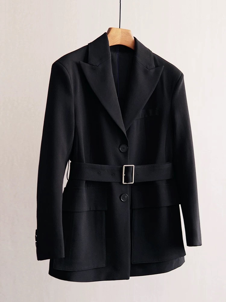  commuting business suit slim black coat for women