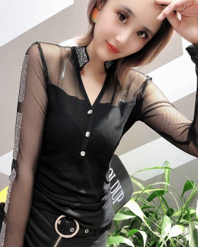 Autumn gauze sexy niche small shirt for women