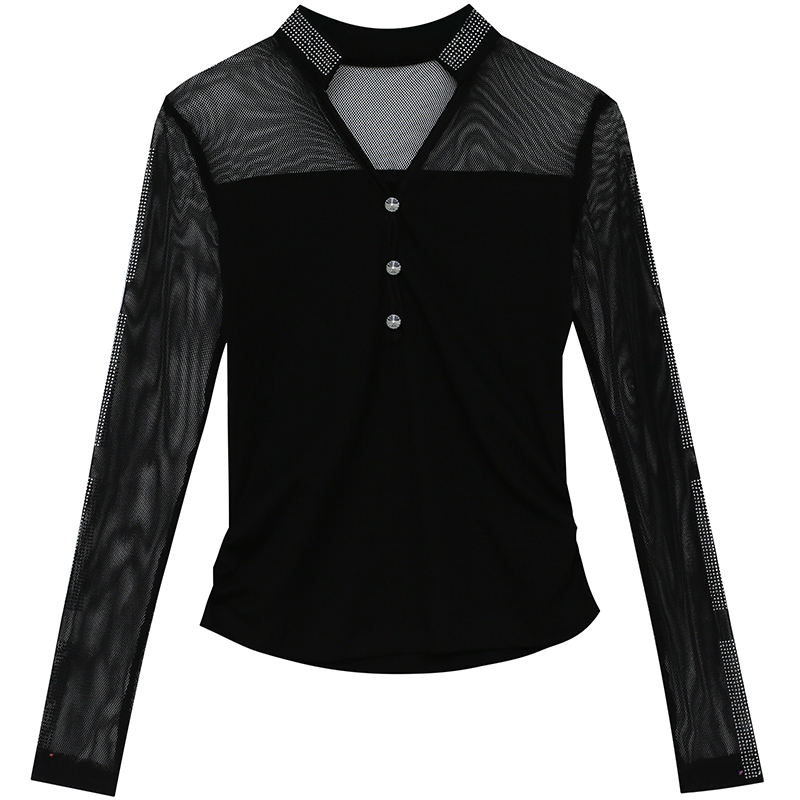 Autumn gauze sexy niche small shirt for women