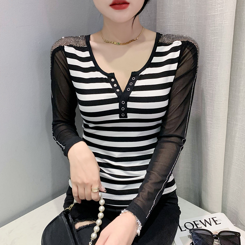 Autumn and winter gauze sleeve small shirt for women