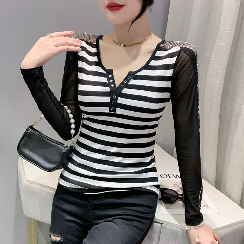 Autumn and winter gauze sleeve small shirt for women