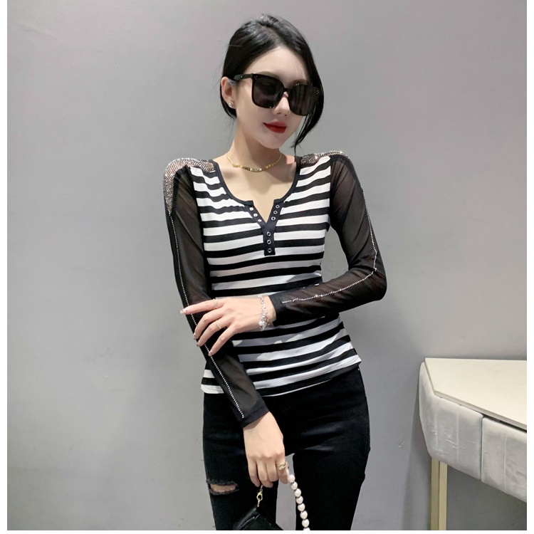 Autumn and winter gauze sleeve small shirt for women