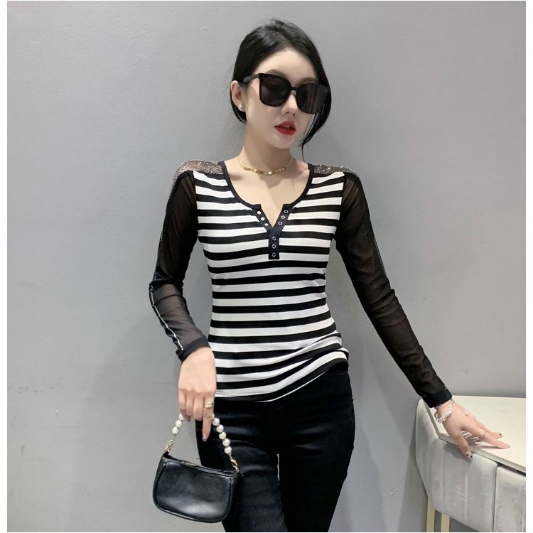 Autumn and winter gauze sleeve small shirt for women