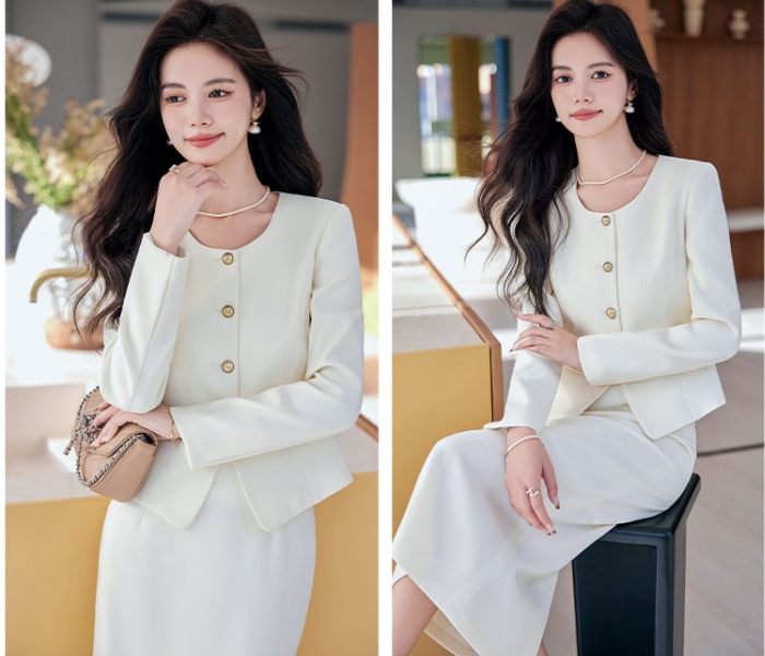 Long sleeve skirt profession business suit 2pcs set