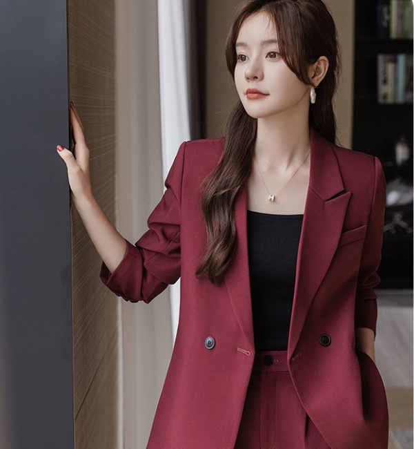 Profession business suit long sleeve long pants 2pcs set