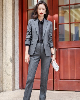 Korean style overalls coat profession suit pants 2pcs set