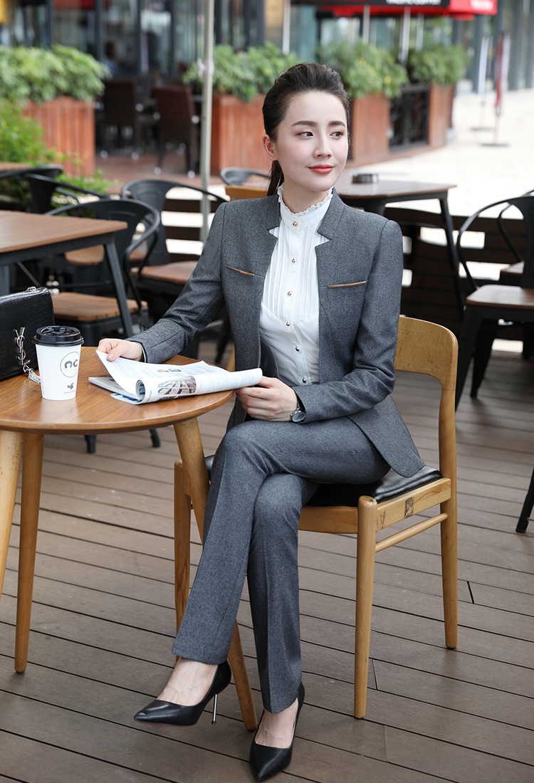 Long sleeve coat overalls long pants 3pcs set for women