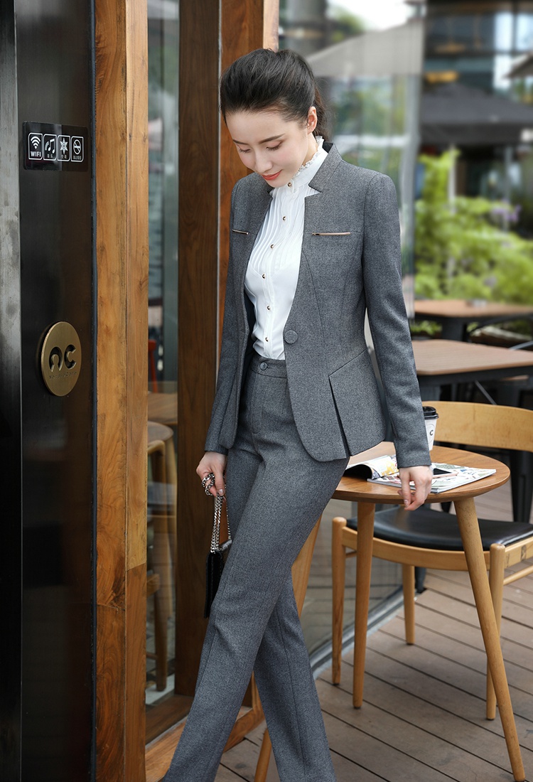 Long sleeve coat overalls long pants 3pcs set for women