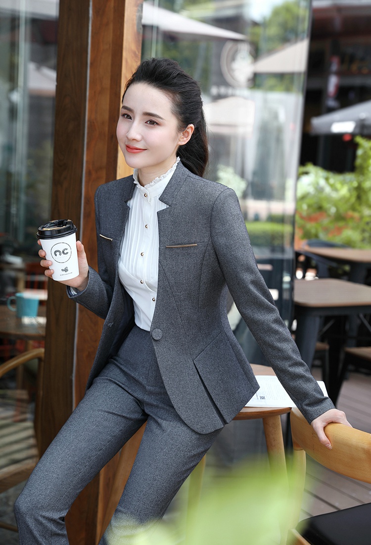 Long sleeve coat overalls long pants 3pcs set for women