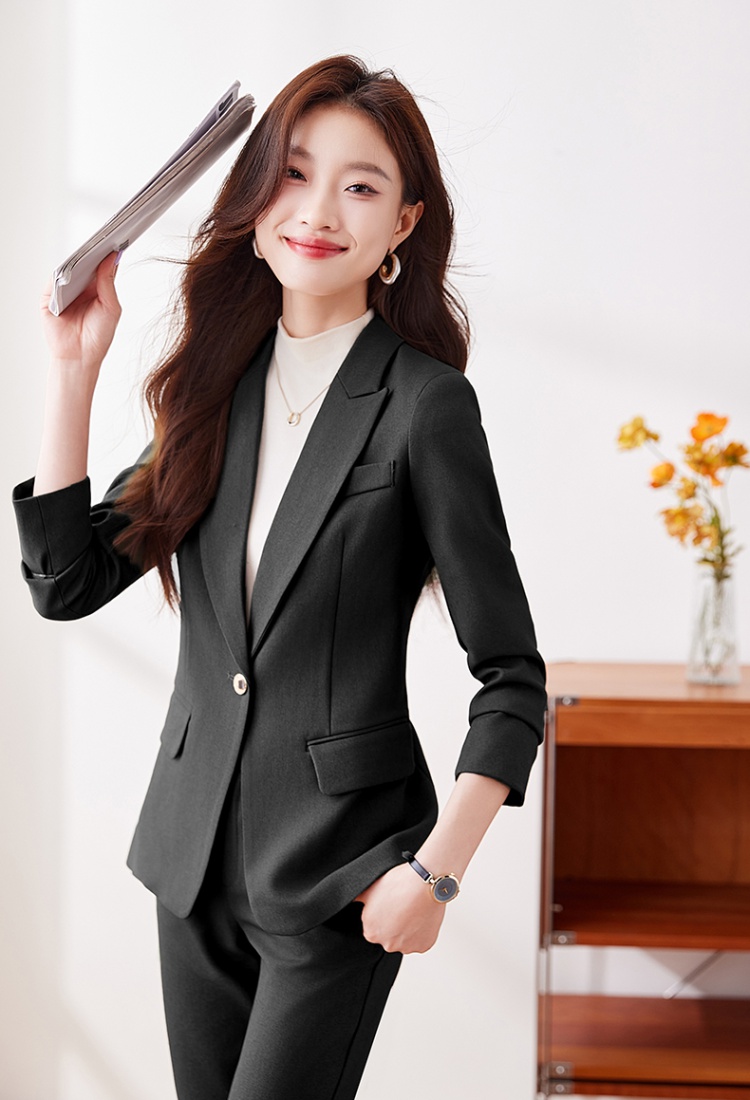 Profession business suit long sleeve suit pants a set