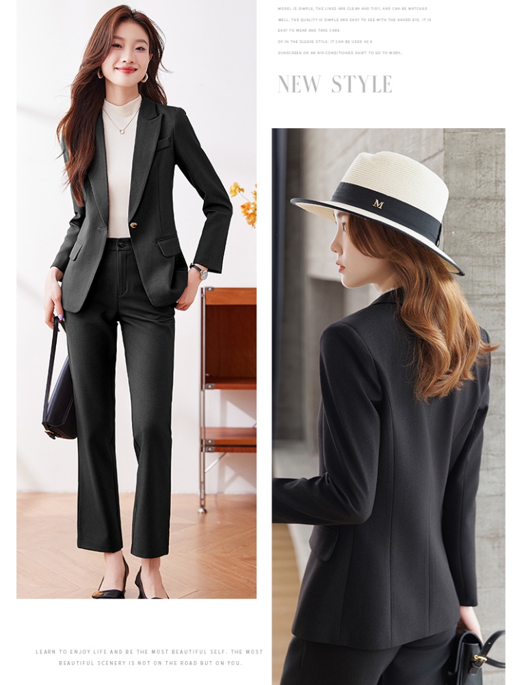 Profession business suit long sleeve suit pants a set