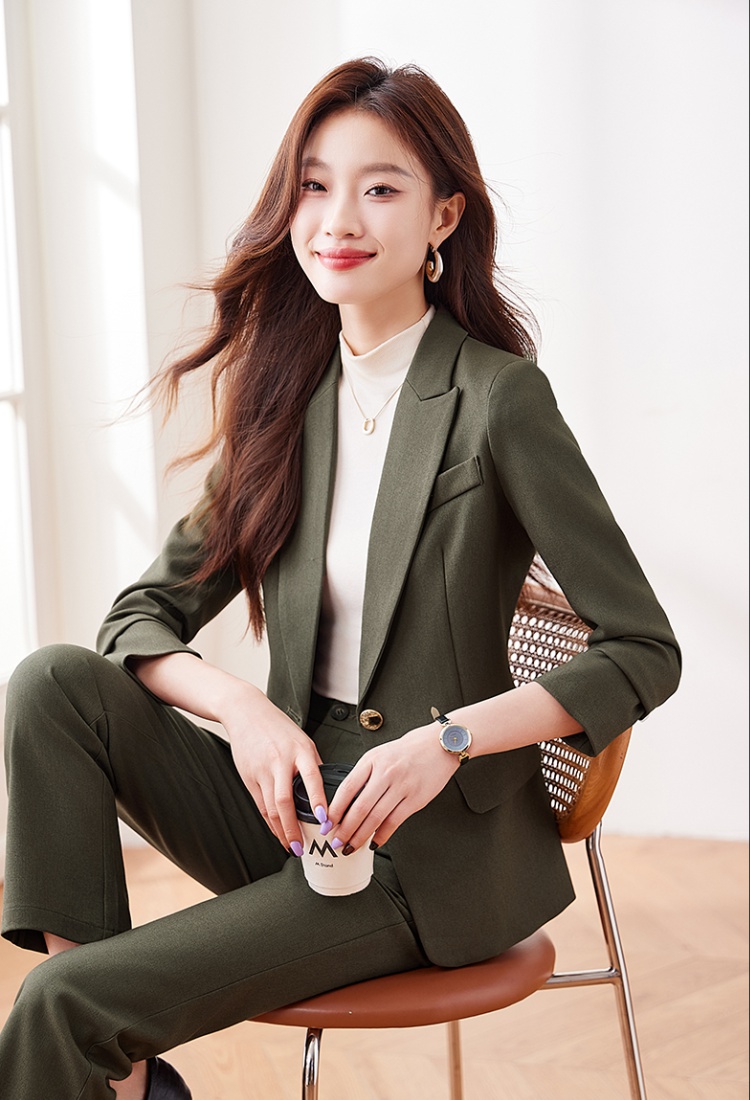 Profession business suit long sleeve suit pants a set