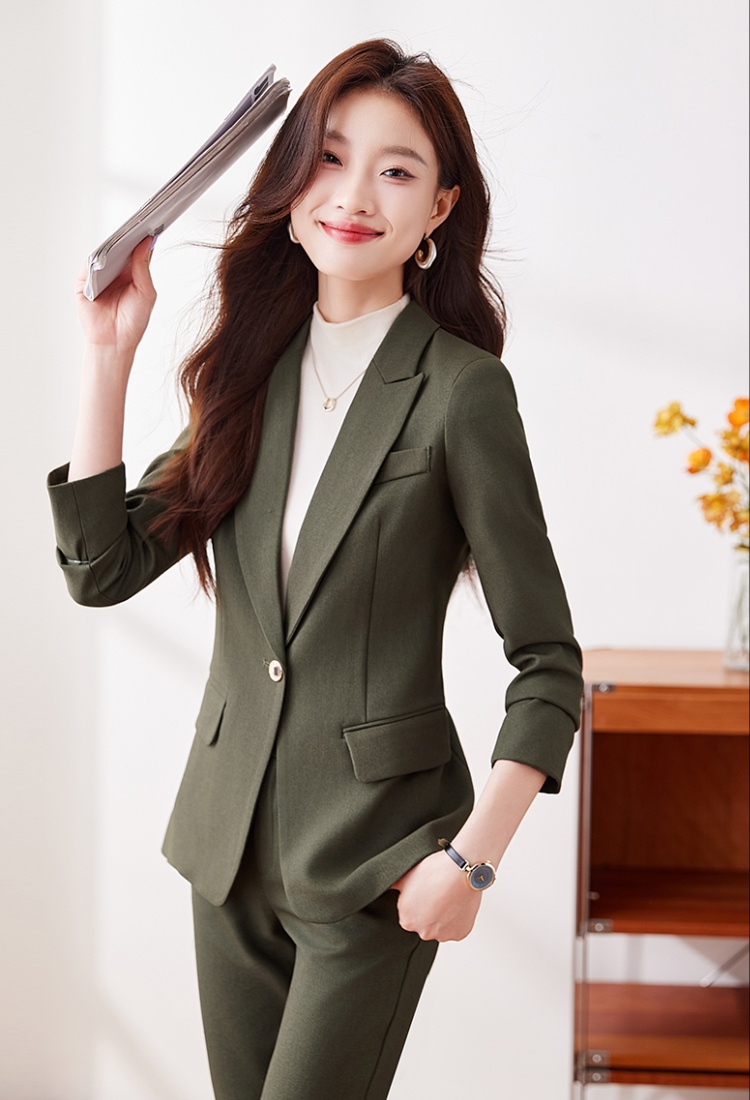 Profession business suit long sleeve suit pants a set