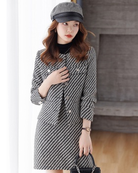 Long sleeve coat overalls skirt 2pcs set for women