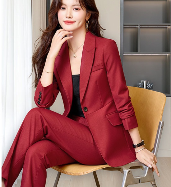 Long sleeve business suit suit pants 2pcs set for women